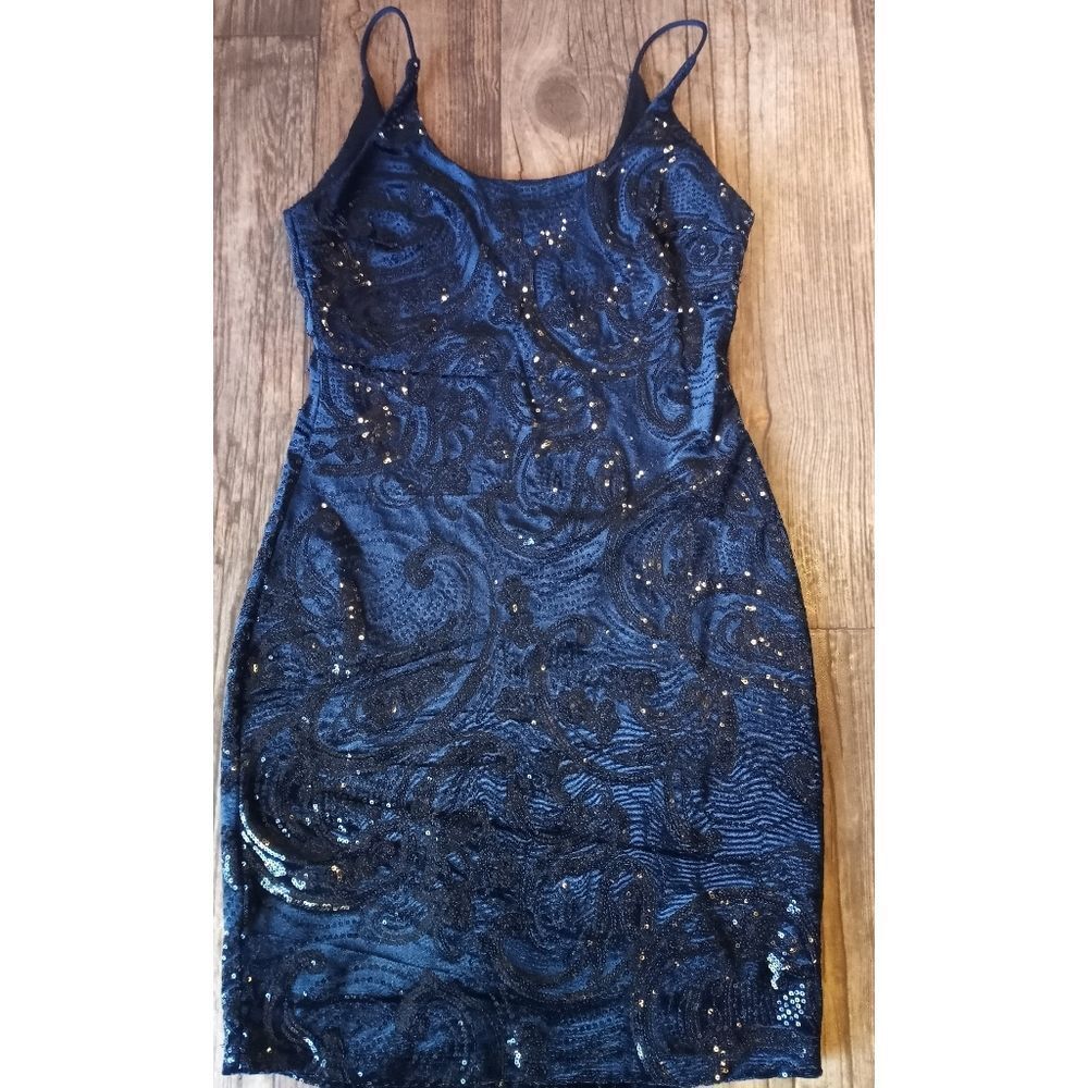 Meek Black Sequin Mini Dress Sz Small Woman's Teen Girl's